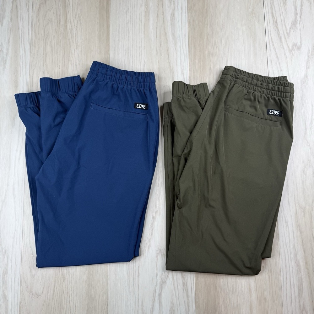 Cove Mens Performance Joggers Green Blue Hybrid Gym Pants Size Medium Lot of 2